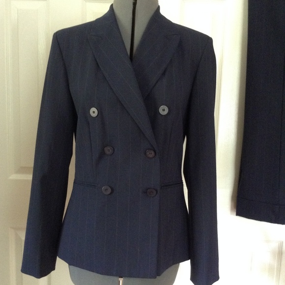 The Limited Dark Navy Pinstripe Pant Suit - Picture 3 of 8